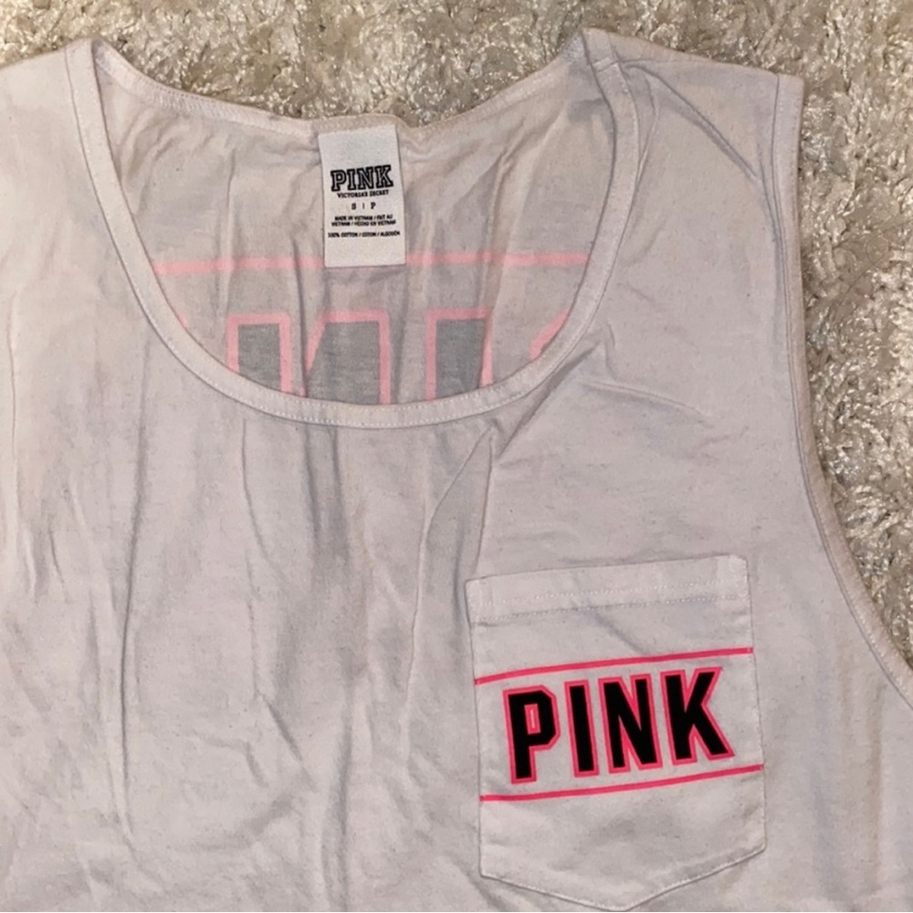 Victoria's Secret PINK White Muscle-Style Tank.